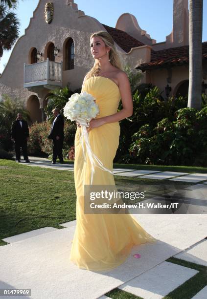 Maid of Honor Ivanka Trump processes during the wedding ceremony of Ivana Trump and Rossano Rubicondi at the Mar-a-Lago Club on April 12, 2008 in...