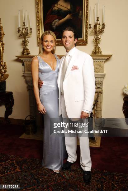 Vanessa Trump and Donald Trump Jr. Pose during the wedding of Ivana Trump and Rossano Rubicondi at the Mar-a-Lago Club on April 12, 2008 in Palm...