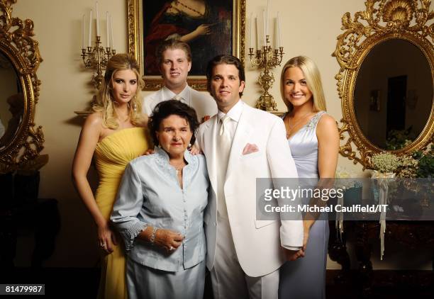 Ivanka Trump, Maria Zelnickoba, Eric Trump, Donald Trump, Jr. And Vanessa Trump pose during the wedding of Ivana Trump and Rossano Rubicondi at the...