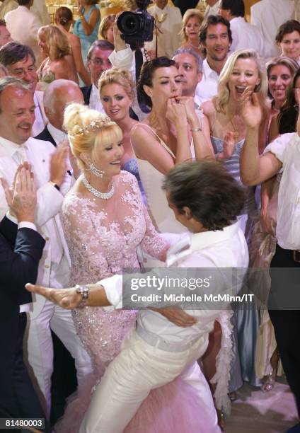 Ivana Trump and Rossano Rubicondi during their wedding reception at the Mar-a-Lago Club on April 12, 2008 in Palm Beach, Florida. Ivana Trumps...