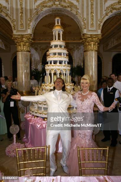 Rossano Rubicondi and Ivana Trump during their wedding reception at the Mar-a-Lago Club on April 12, 2008 in Palm Beach, Florida. Ivana Trumps...