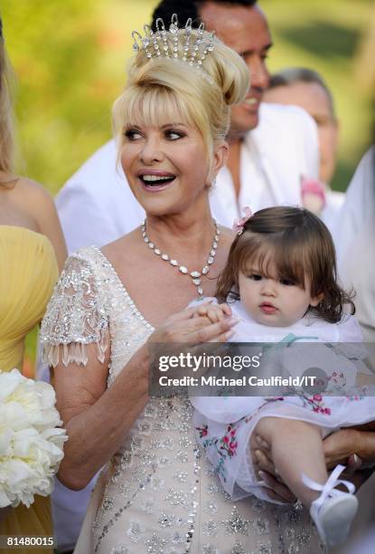 Ivana Trump and Kai Trump during the wedding of Ivana Trump and Rossano Rubicondi at the Mar-a-Lago Club on April 12, 2008 in Palm Beach, Florida....