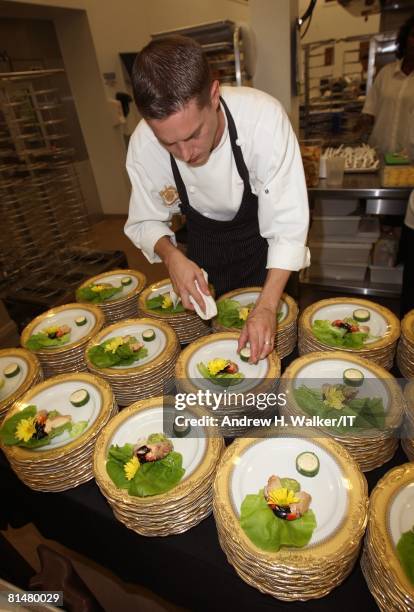 Food is prepared at the wedding of Ivana Trump and Rossano Rubicondi at the Mar-a-Lago Club on April 12, 2008 in Palm Beach, Florida. Cake: Lambertz...