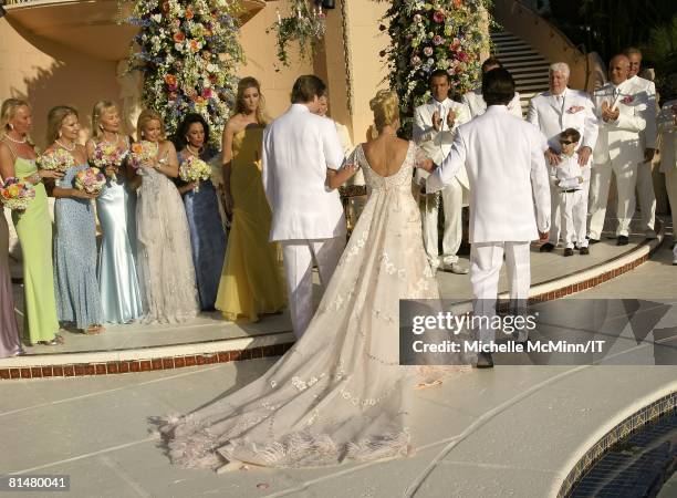 Ivanka Trump , Eric Trump, Ivana Trump, Rossano Rubicondi and Donald Trump, Jr. During the wedding of Ivana Trump and Rossano Rubicondi at the...