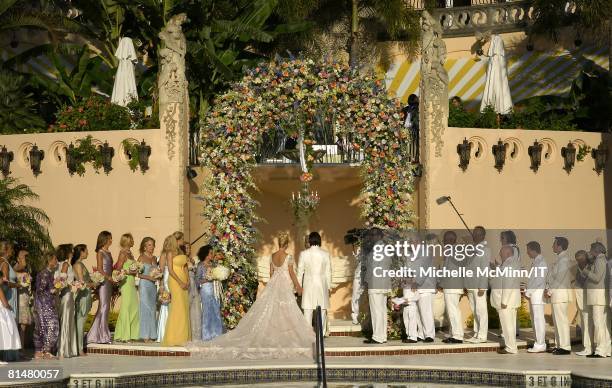 Eric Trump, Ivanka Trump, Ivana Trump, Rossano Rubicondi and Donald Trump, Jr. During the wedding of Ivana Trump and Rossano Rubicondi at the...