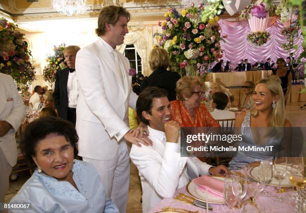 Maria Zelnickoba, Eric Trump, Dr. Ruth Westheimer and Vanessa Trump during the wedding reception of Ivana Trump and Rossano Rubicondi at the...