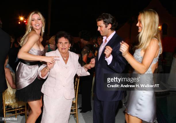 Maria Zelnickoba dances with grand daughter Ivanka Trump, grandson Donald Trump Jr. And wife Vannessa Trump during the Drinks, Dinner and Disco Party...