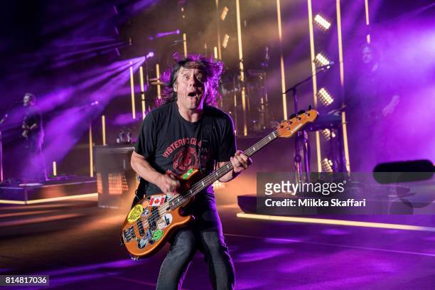 Bassist Robby Takac of Goo Goo Dolls performs at Shoreline Amphitheatre on July 14, 2017 in Mountain View, California.