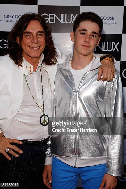 Celebrity Stylist George Blodwell, and son James Blodwell pose at Photographer Marc Baptiste "Nudes" Photography Exhibition on June 6, 2008 at The...