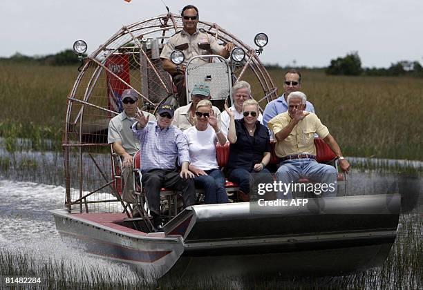 Republican presidential candidate John McCain, wife Cindy McCain, daughter Meghan McCain, Florida Gov. Charlie Crist and Rep. Mario Diaz-Balart...