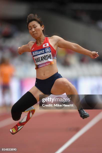 Maya Nakanishi of Japan competes in the Women's Long Jump T44 Final during Day Two of the IPC World ParaAthletics Championships 2017 at London...