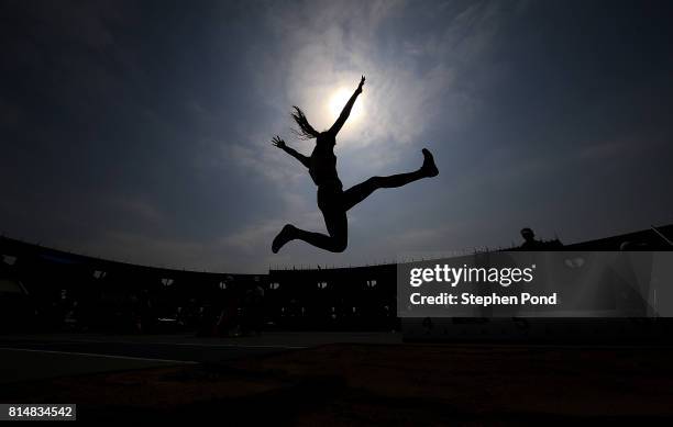 Urte Bacianskaite of Lithuania in action during the long jump in the girls heptathlon on day four of the IAAF U18 World Championships at the Kasarani...