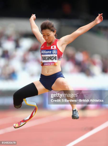 Maya Nakanishi of Japan competes in the Women's Long Jump T44 Final during Day Two of the IPC World ParaAthletics Championships 2017 at London...