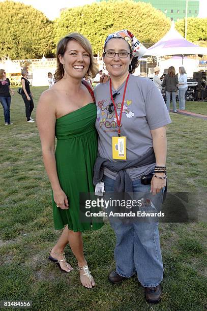 Reality tv personality Ami Cusack and Yvette Sotelo attend the Los Angeles Gay Pride Dyke March on June 6, 2008 in West Hollywood, California.