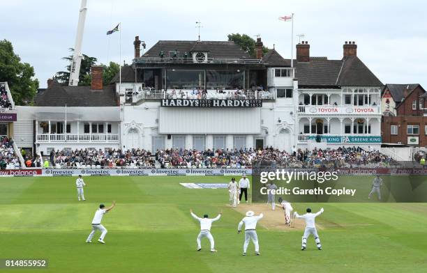 Gary Ballance of England is bowled by Vernon Philander of South Africa during day two of the 2nd Investec Test match between England and South Africa...