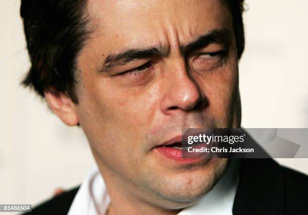 Actor Benicio Del Toro arrives at the Raisa Gorbachev Foundation Party in Stud House, Hampton Court on June 7, 2008 in Richmond upon Thames, London,...