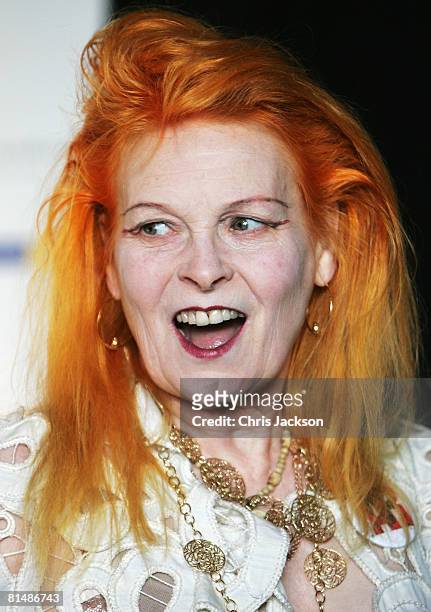 Designer Vivienne Westwood arrives at the Raisa Gorbachev Foundation Party in Stud House, Hampton Court on June 7, 2008 in Richmond upon Thames,...