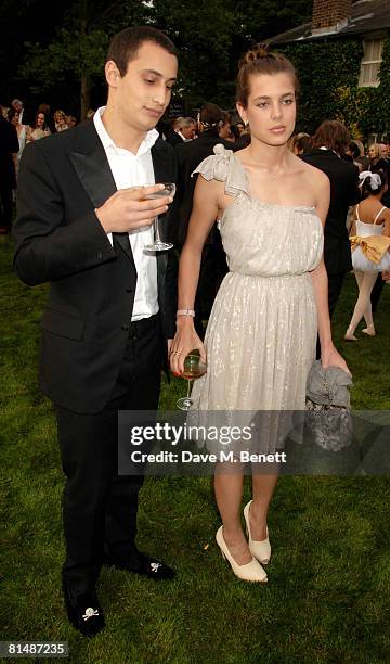 Alex Dellal and Charlotte Casiraghi arrive at the Raisa Gorbachev Foundation Party, at the Stud House, Hampton Court Palace on June 7, 2008 in...