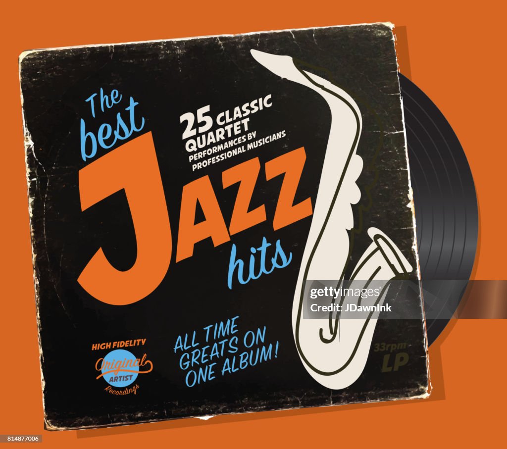 Plantilla de diseño retro manga grabar Compilación jazz