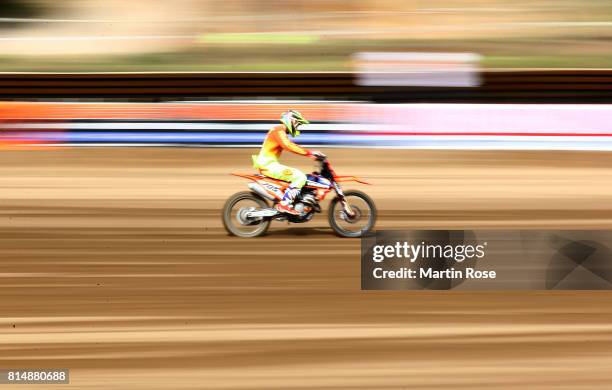 Cyril Genot of Belgium in action during the International German Motocross Championships on July 15, 2017 in Tensfeld, Germany.