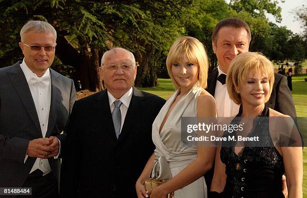 Alexander Lebedev, Mikhail Gorbachev, Anastasia Virganskaya and Irina Virganskaya arrive at the Raisa Gorbachev Foundation Party, at the Stud House,...