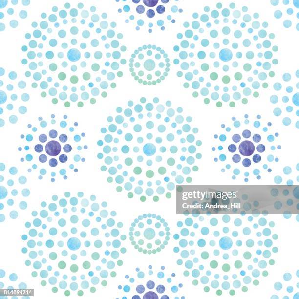 seamless watercolor patterns - teal flower stock illustrations