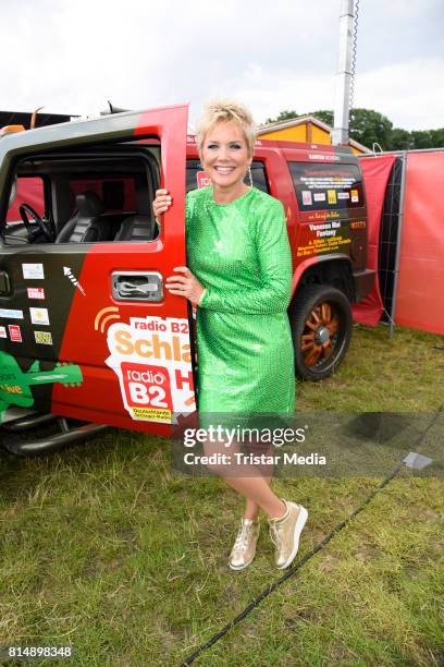 Inka Bause attends the Radio B2 SchlagerHammer Open-Air-Festival at Rennbahn on July 15, 2017 in Berlin, Germany.