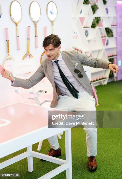 Johannes Huebl attends the evian Live Young suite during Wimbledon 2017 on July 15, 2017 in London, England.