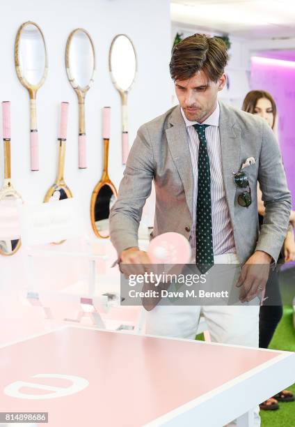 Johannes Huebl attends the evian Live Young suite during Wimbledon 2017 on July 15, 2017 in London, England.