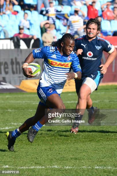 Seabelo Senatla of Stormers during the Super Rugby match between Vodacom Bulls and DHL Stormers at Loftus Versfeld on July 15, 2017 in Pretoria,...