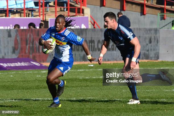 Seabelo Senatla of Stormers during the Super Rugby match between Vodacom Bulls and DHL Stormers at Loftus Versfeld on July 15, 2017 in Pretoria,...