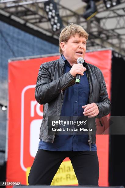 Frank Schoebel performs the Radio B2 SchlagerHammer Open-Air-Festival at Rennbahn on July 15, 2017 in Berlin, Germany.