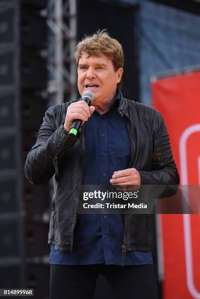 Frank Schoebel performs the Radio B2 SchlagerHammer Open-Air-Festival at Rennbahn on July 15, 2017 in Berlin, Germany.