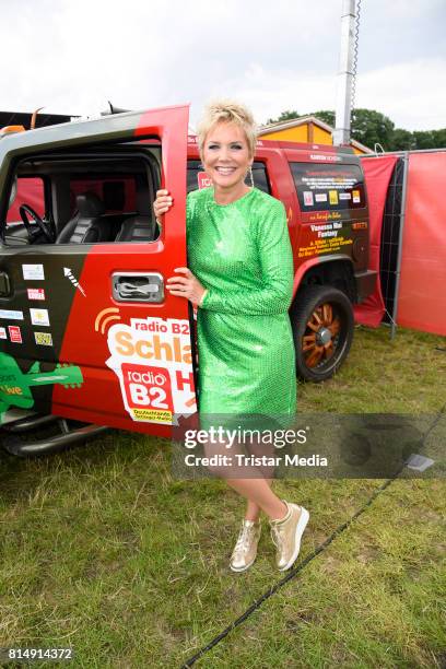 Inka Bause attends the Radio B2 SchlagerHammer Open-Air-Festival at Rennbahn on July 15, 2017 in Berlin, Germany.