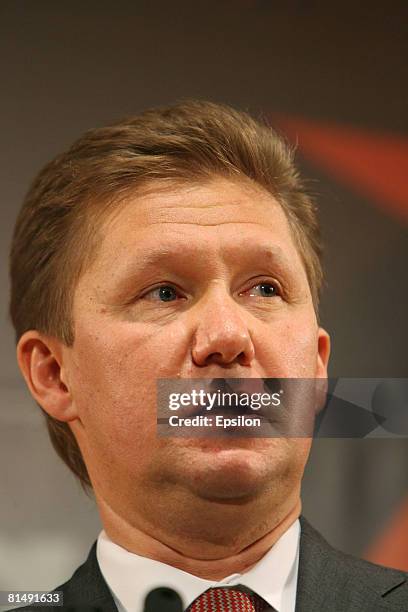 Alexei Miller, head of Gazprom, attends the 12th St. Petersburg International Economic Forum on June 7, 2008 in St. Petersburg, Russia. Newly...