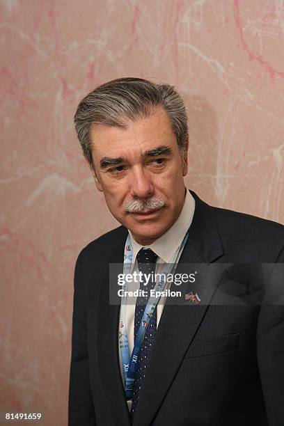 Carlos M. Gutierrez, Secretary of the U.S. Department of Commerce, attends the 12th St. Petersburg International Economic forum on June 7, 2008 in...