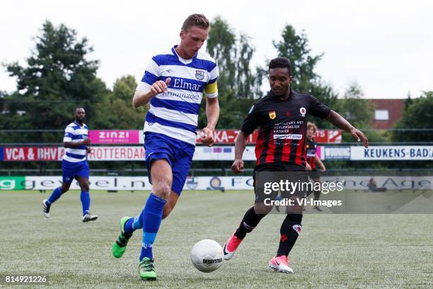 Mike Navajas Sanchez of XerxesDZB, Lorenzo Burnet of Excelsior during the friendly match between XerxesDZB and Excelsior Rotterdam at Sportpark Faas...