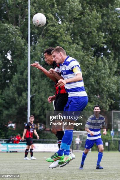 Ryan Koolwijk of Excelsior, Mike Navajas Sanchez of XerxesDZB during the friendly match between XerxesDZB and Excelsior Rotterdam at Sportpark Faas...