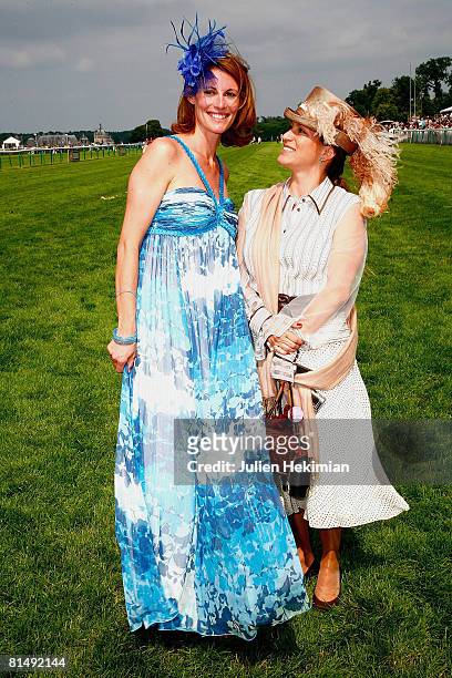 Sophie Thalmann and Princess Zahra pose after Le Prix de Diane ceremony on June 08, 2008 in Chantilly, France.