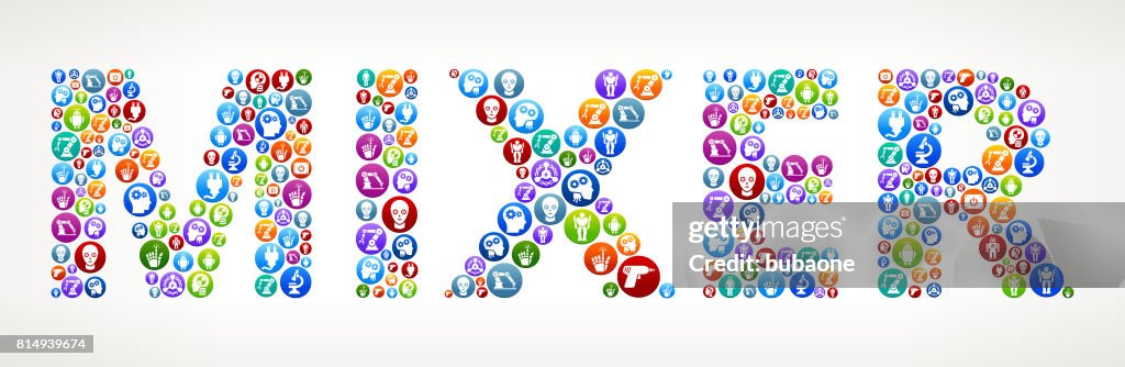 Mixer-Geld-Roboter und Robotik Vector Buttons.