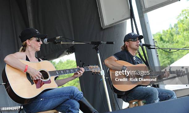 Recording Artists Brother and Sister Elaine Roy and Lee Roy are The Roys perform at the TJ Martel Little Big Town Ride for A Cure, Being held during...