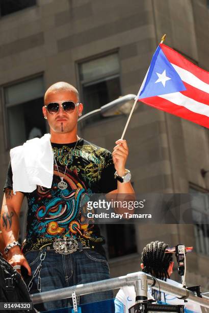 Reggaeton artist Wisin, of Wisin Y Yandel, attends the 2008 National Puerto Rican Day Parade on June 8, 2008 in New York City.