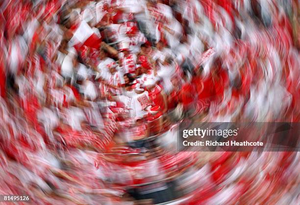 General view of Polish fans during the UEFA EURO 2008 Group B match between Germany and Poland at Worthersee Stadion on June 8, 2008 in Klagenfurt,...