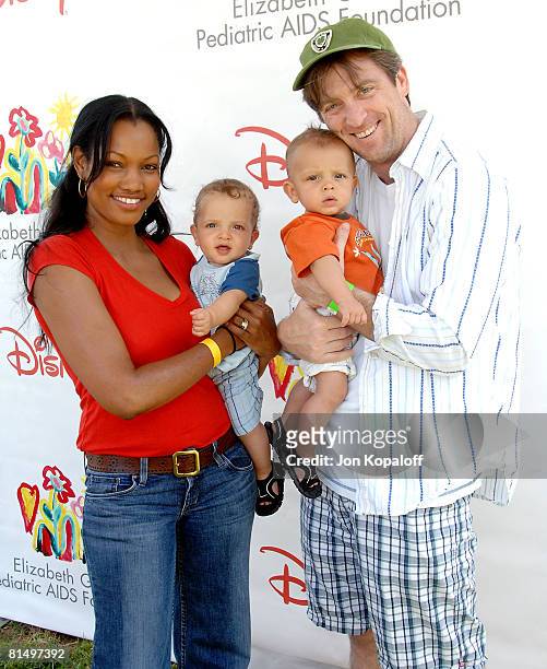 Actress Garcelle Beauvais, husband talent agent Mike Nilon and children arrive at the 19th Annual "A Time For Heroes" Carnival benefitting the...