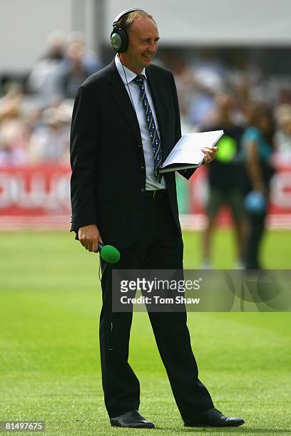Jonathan Agnew of Test Match Special during day 1 of the 3rd npower Test match between England and New Zealand at Trent Bridge on June 5, 2008 in...