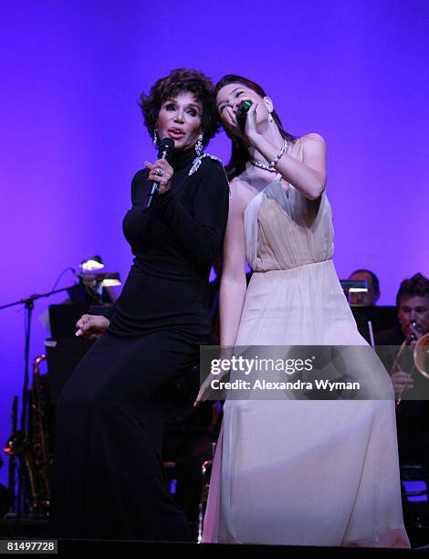 Mary Ann Mobley and Sara Niemetz perform at What a Pair! 6 on June 8, 2008 at The Orpheum Theatre in Los Angeles, California.