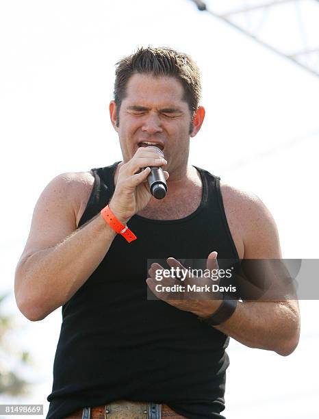 Singer Matt Zarley performs at the LGBT Pride festival held on June 8, 2008 in Los Angeles California