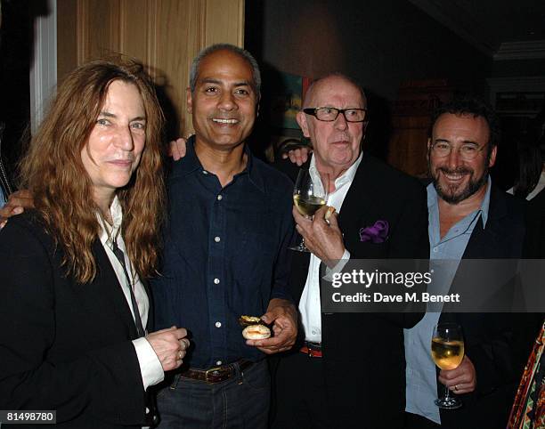 Patti Smith, George Alagiah, Richard Wilson and Antony Sher attend a party at the Haymarket Hotel following the gala performance 'Cries from the...