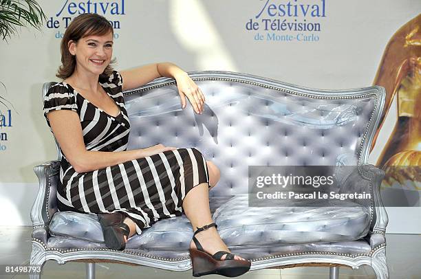 Actress Aurelie Bargeme attends a photocall promoting the television series "RIS, Poice Scientifique" on the second day of the 2008 Monte Carlo...