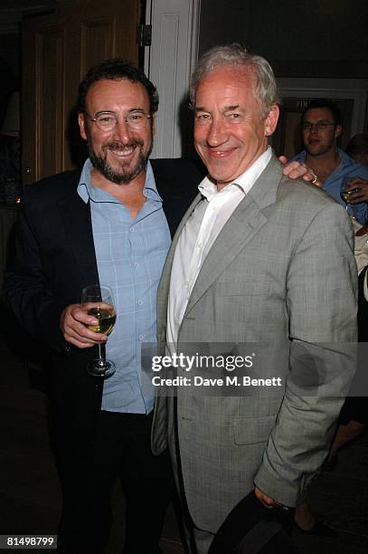 Anthony Sher and Simon Callow attend a party at the Haymarket Hotel following the gala performance 'Cries from the Heart' in aid of Human Rights...